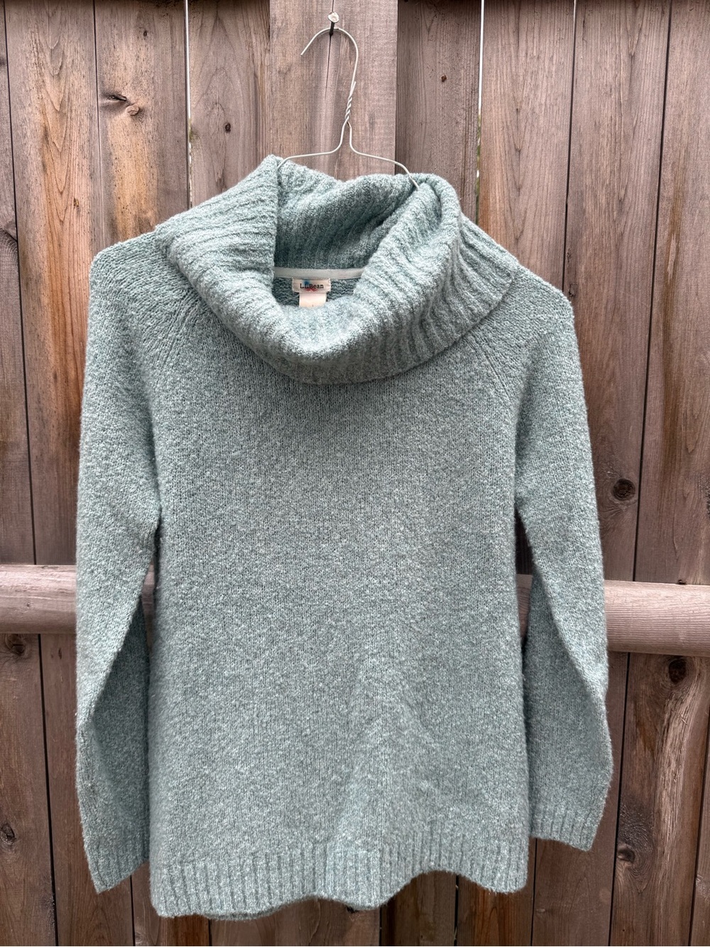 L.L. Bean Sage Green Cowl Neck Sweater